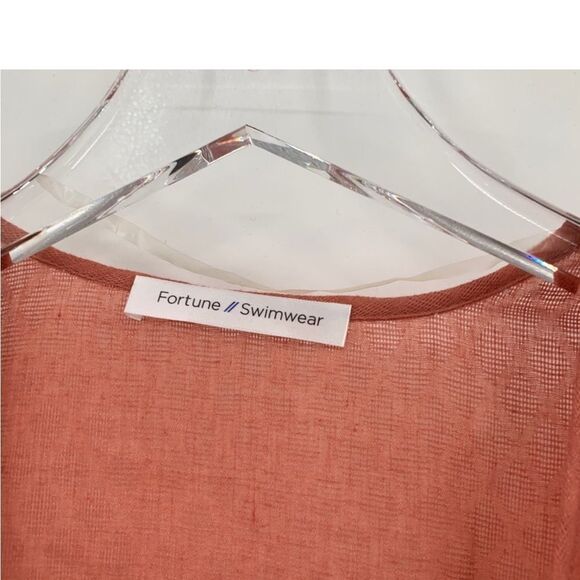 Fortune Swimwear Lucie Ruffle Kimono Cover Up In Dark Blush - Picture 5 of 6